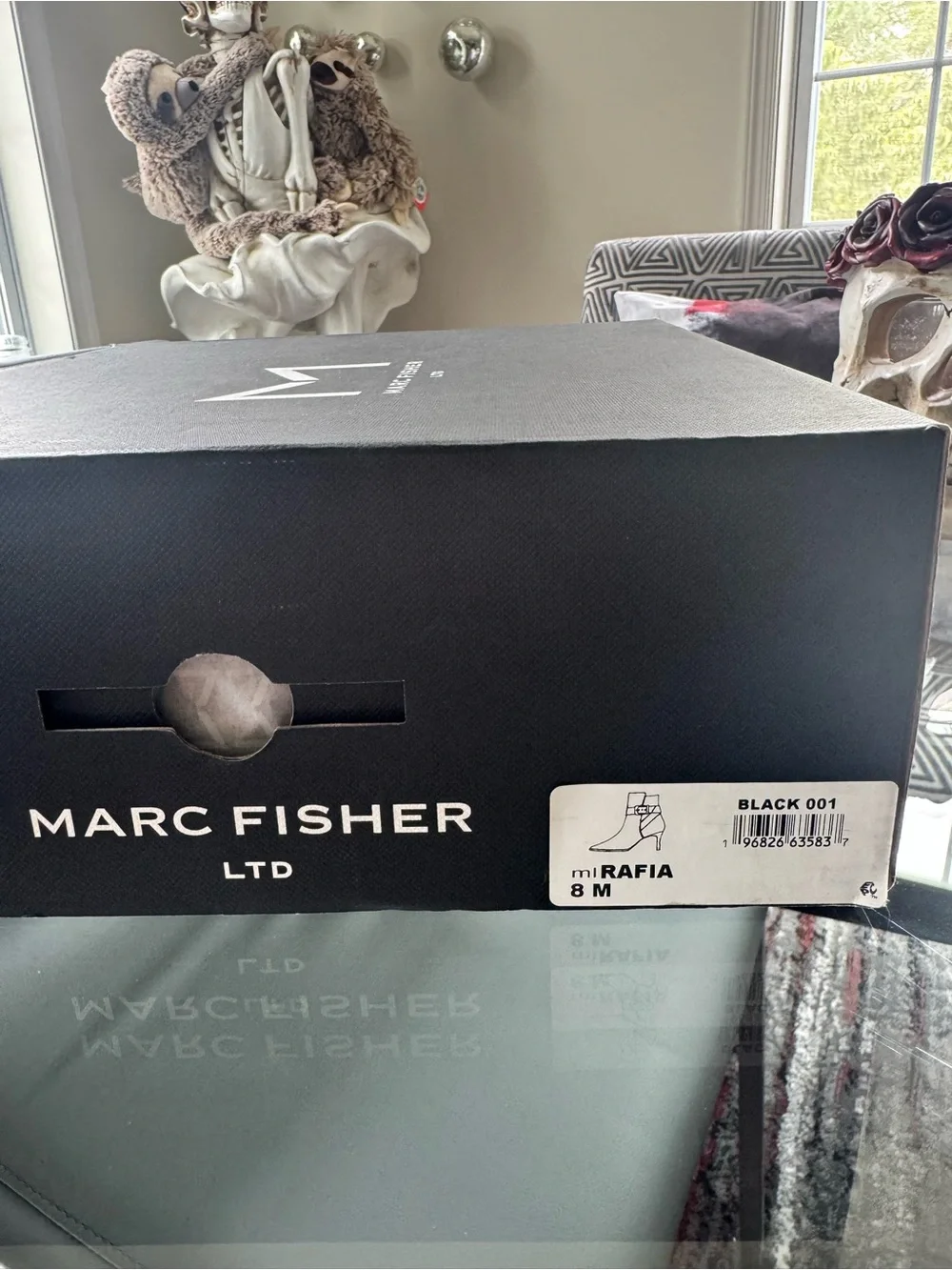 Marc Fisher LTD Black Leather Rafia Bootie